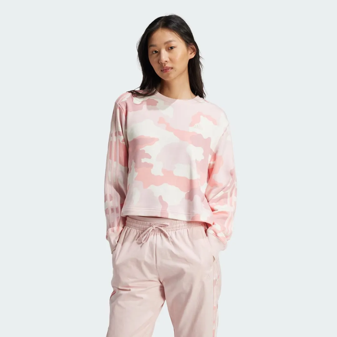 adidas Performance Camo-Print Cropped Sweatshirt