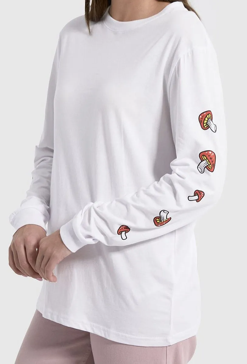 camisa Santa Cruz Mushroom Monarch Dot LS - White - women´s