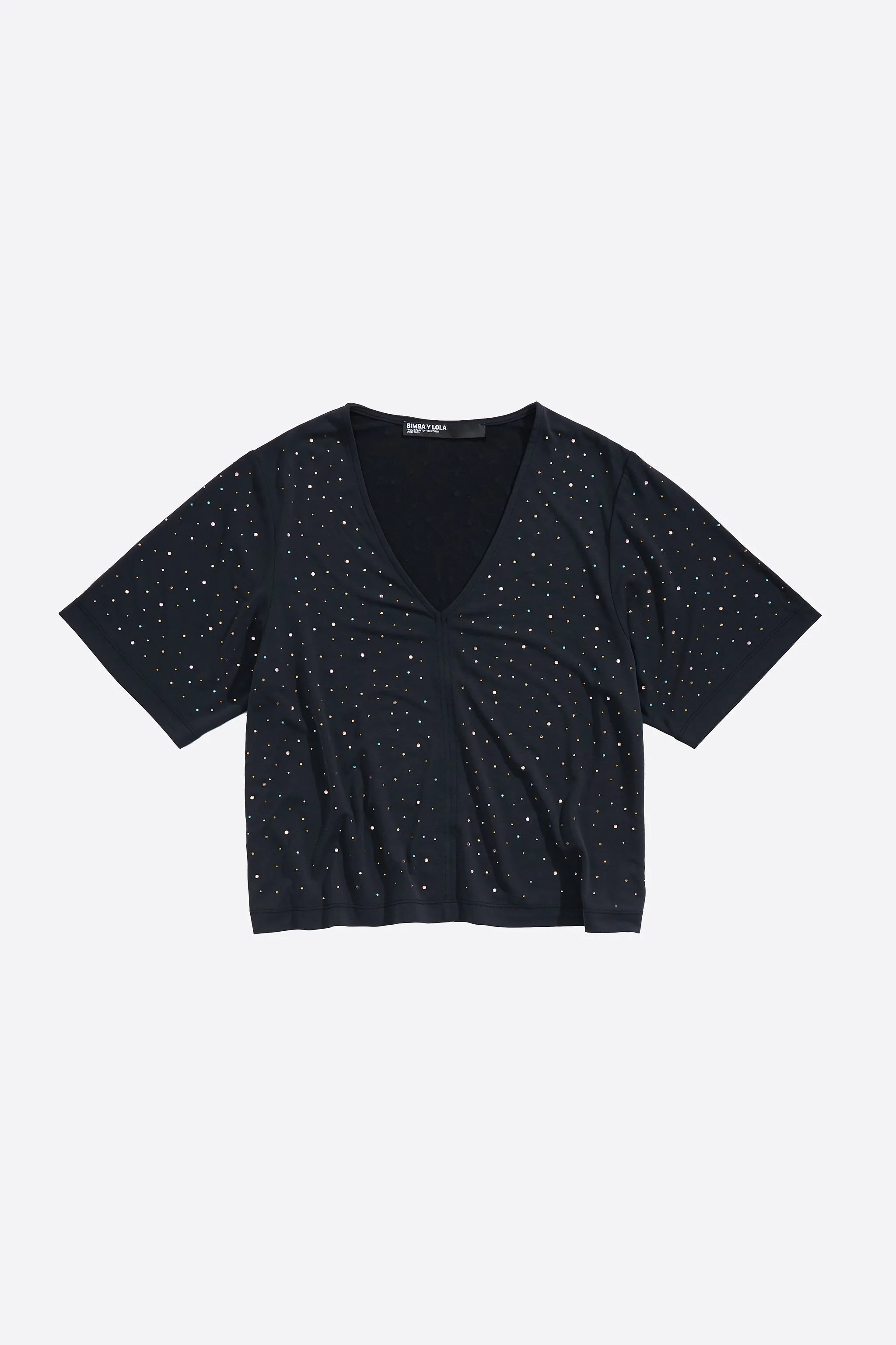 Camiseta boxy piedras negra