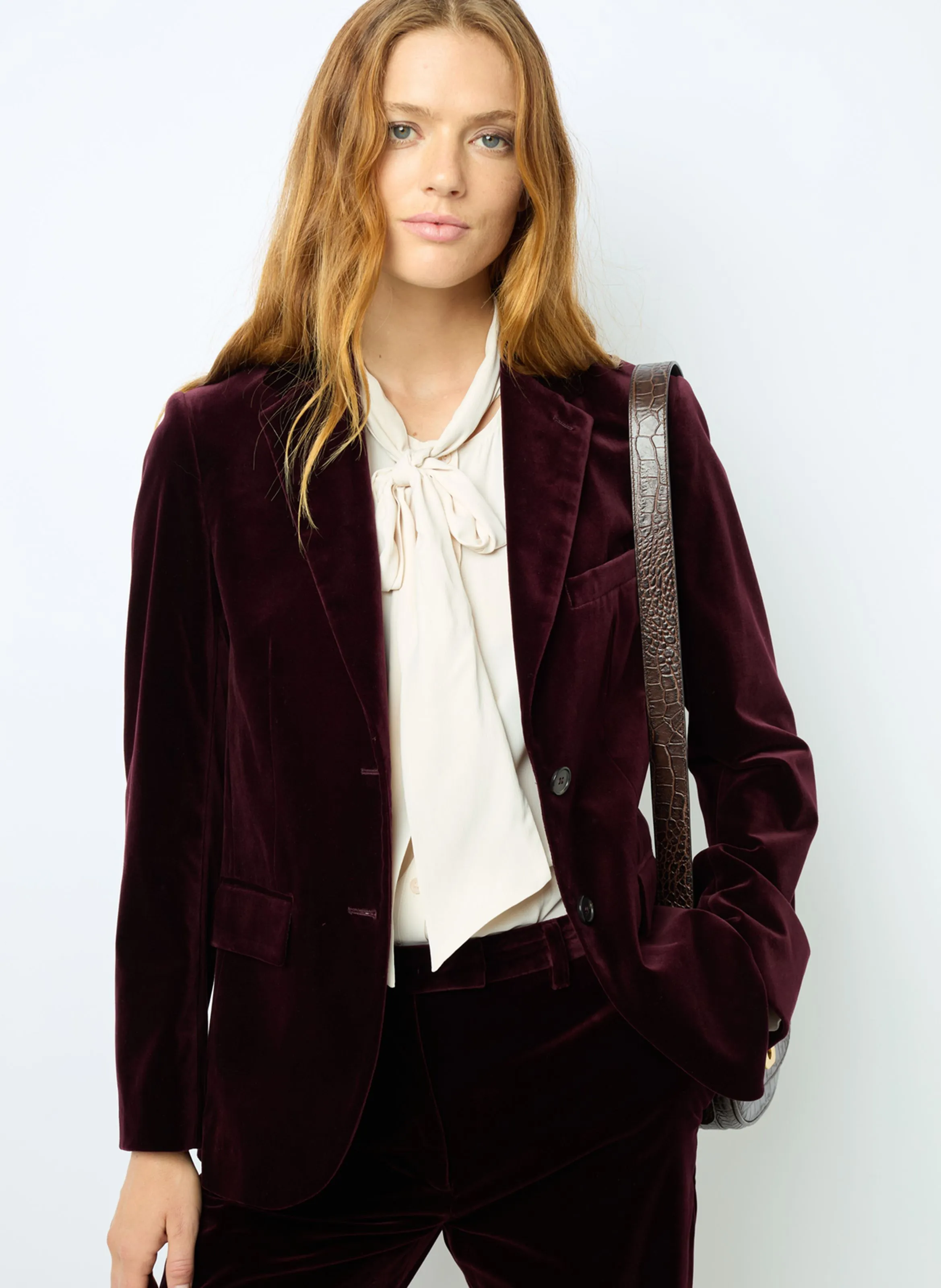 GERARD DAREL MAEVA - Chaqueta de terciopelo de mezcla de algodón en rojo