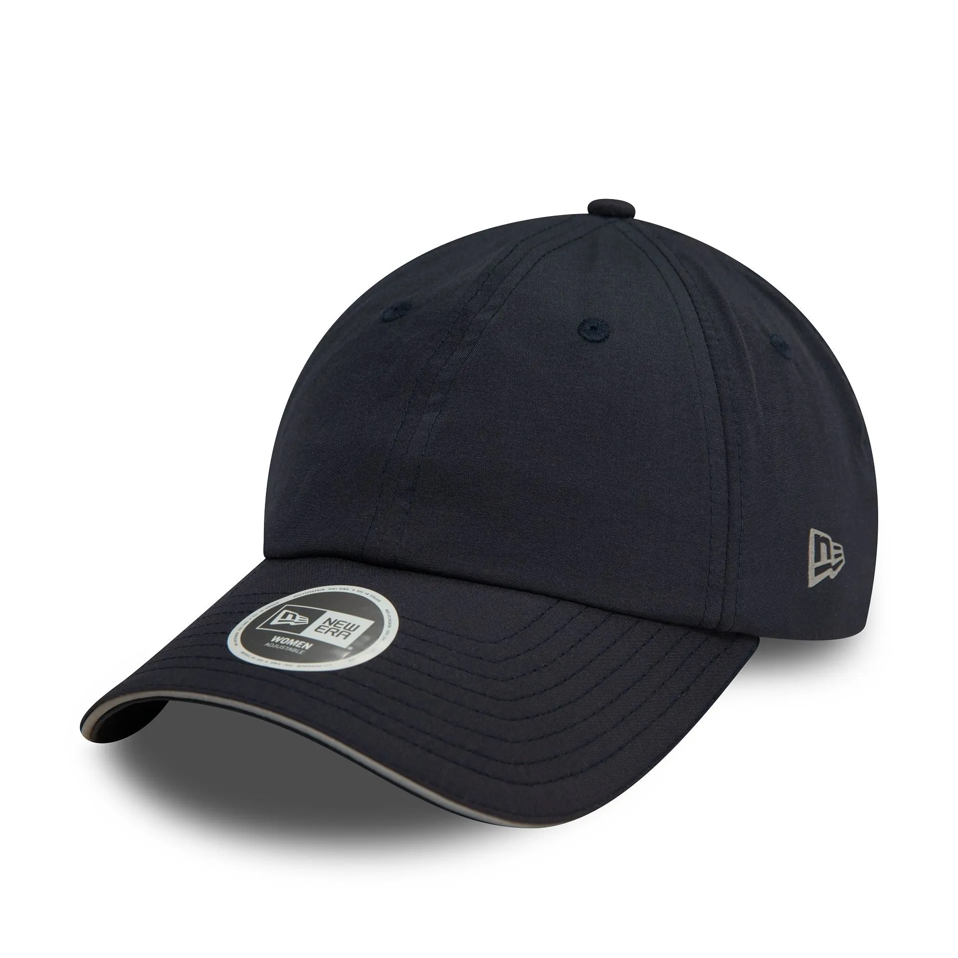 Gorra ajustable de cola de caballo para mujer de New Era en azul marino.