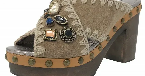 MOU High Heel Wood Criss-Cross DKST