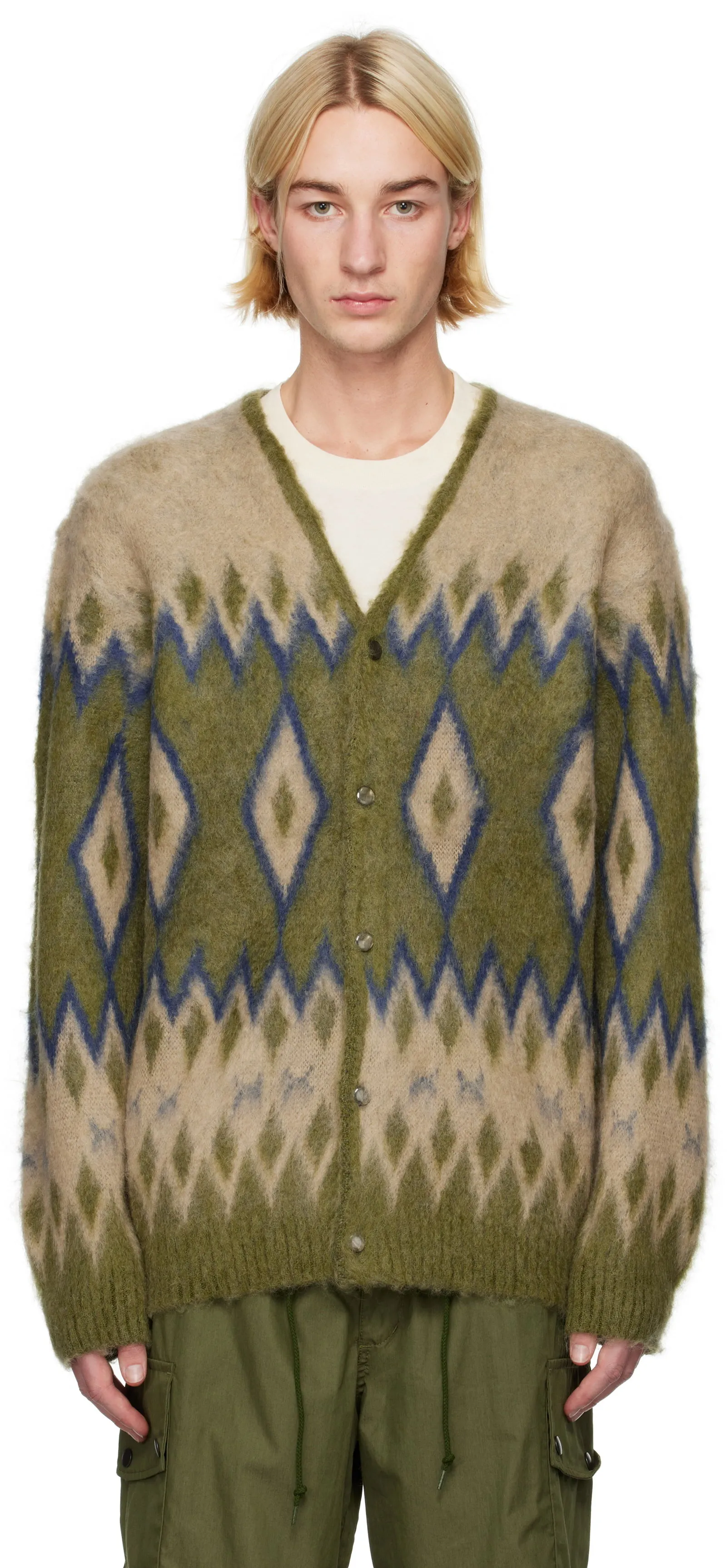 Needles Cardigan Mohair Diamond
