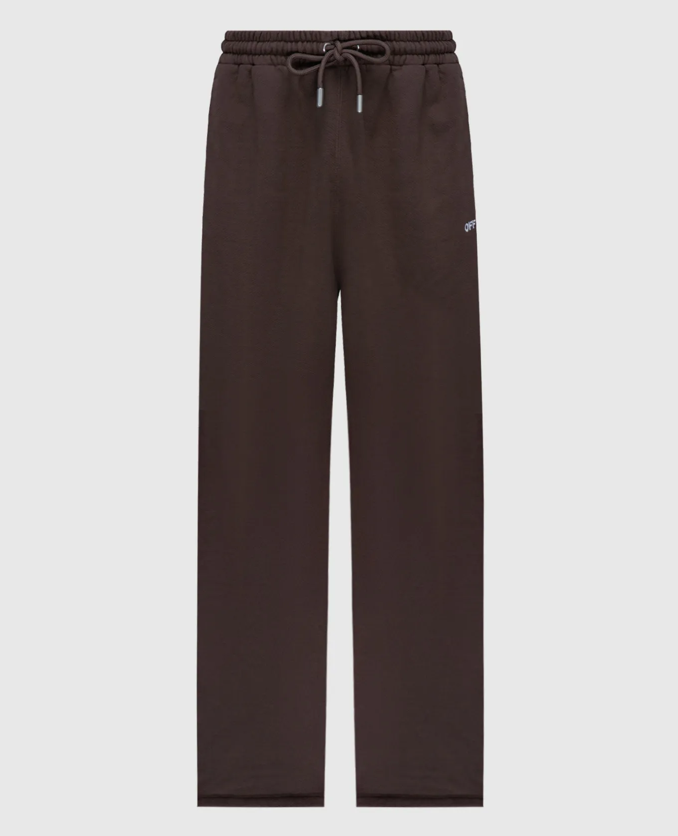 Off-White Brown sweatpants with logo embroidery