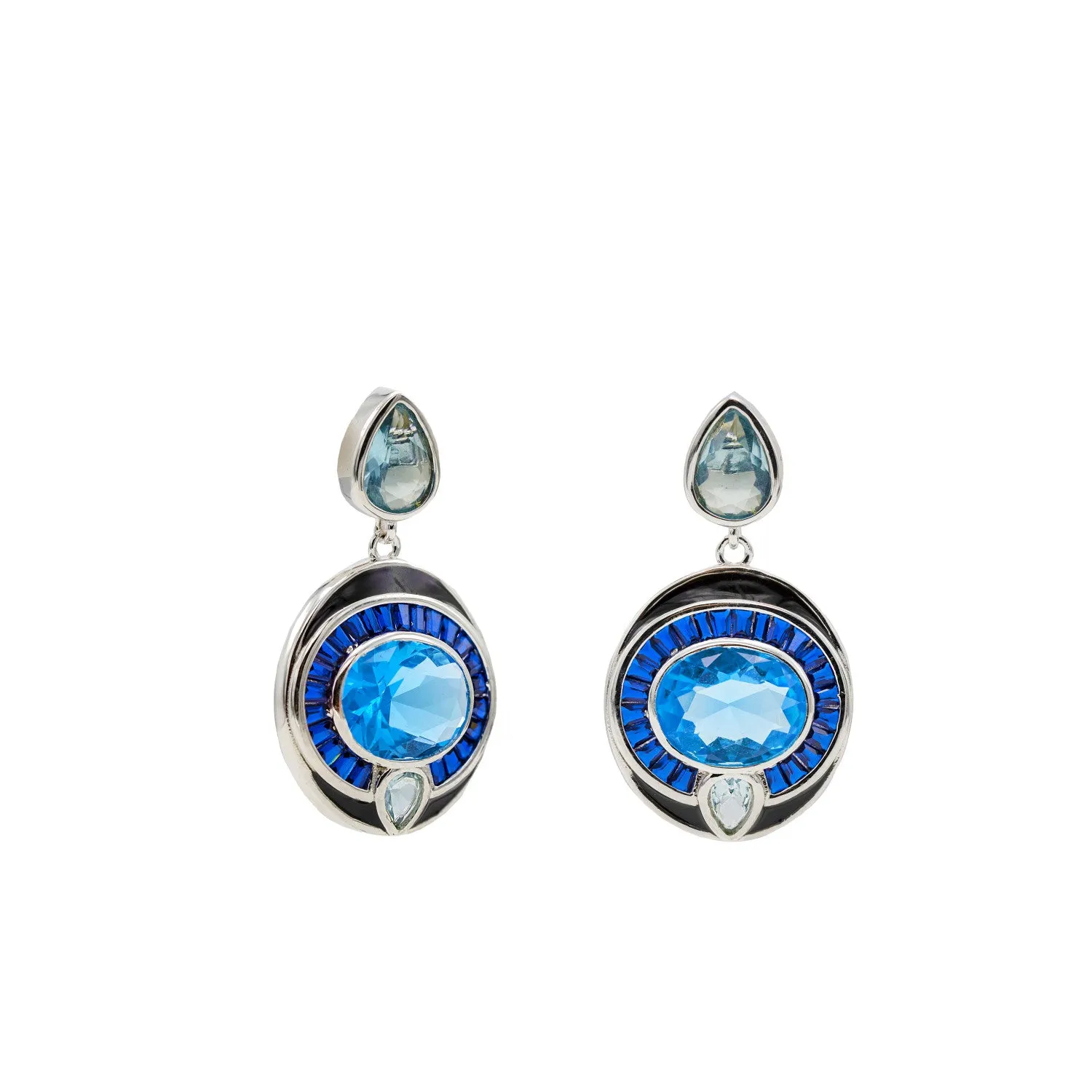 Pendientes de piedras de colores diseo ojo tonos azules