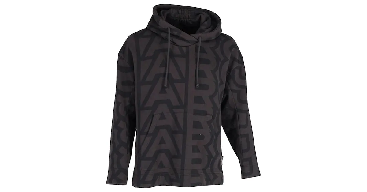Sudadera con capucha y cordón con monograma de Marc Jacobs en algodón marrón 