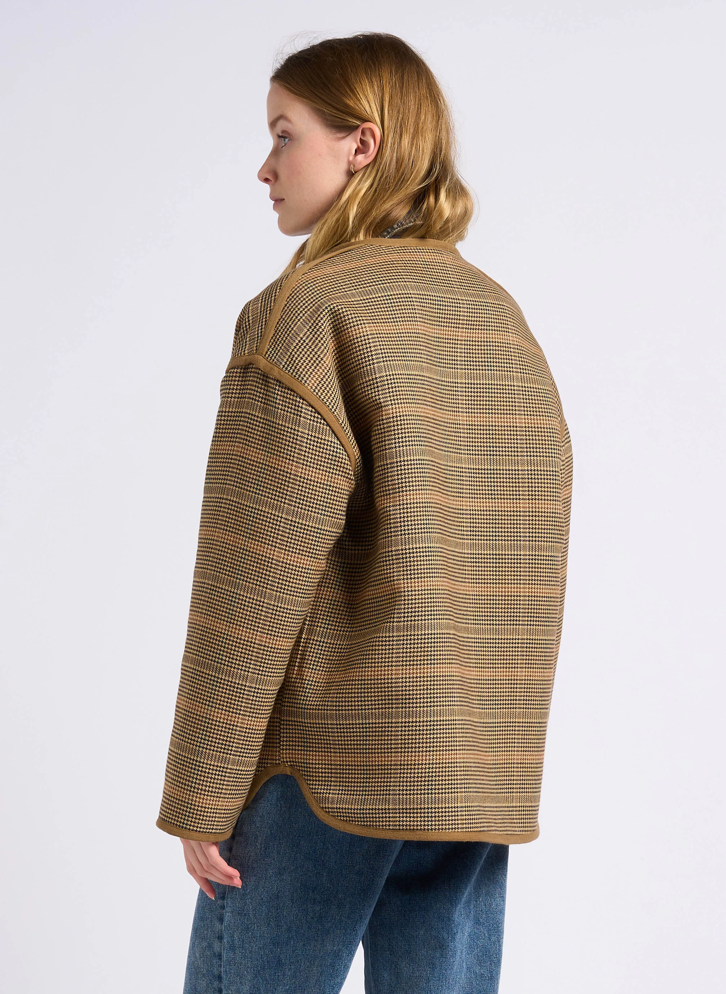 SUNCOO ELIJAH - Chaqueta cuello redondo de sherpa en marron