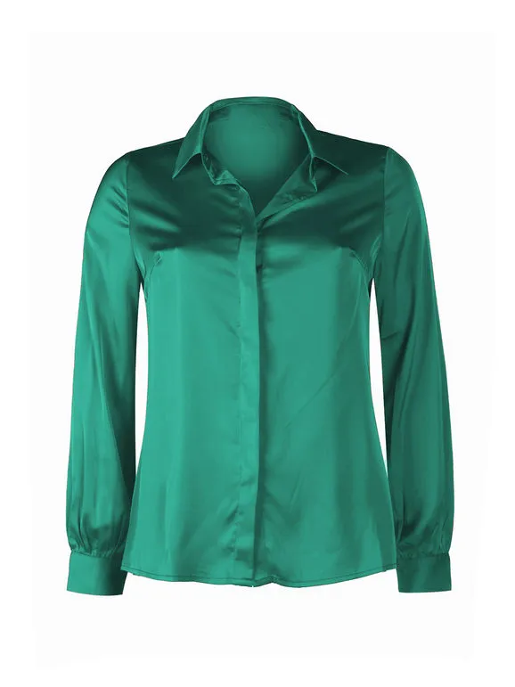 Sweet Miss Camisa mujer satén color liso