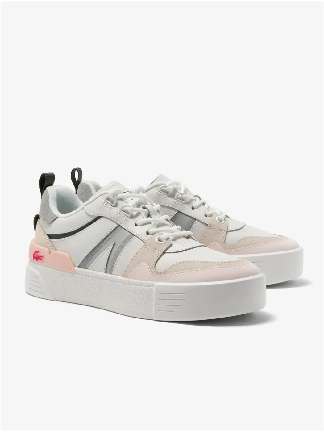 ZAPATILLAS LACOSTE MUJER LEATHER HEEL POP BLANCO